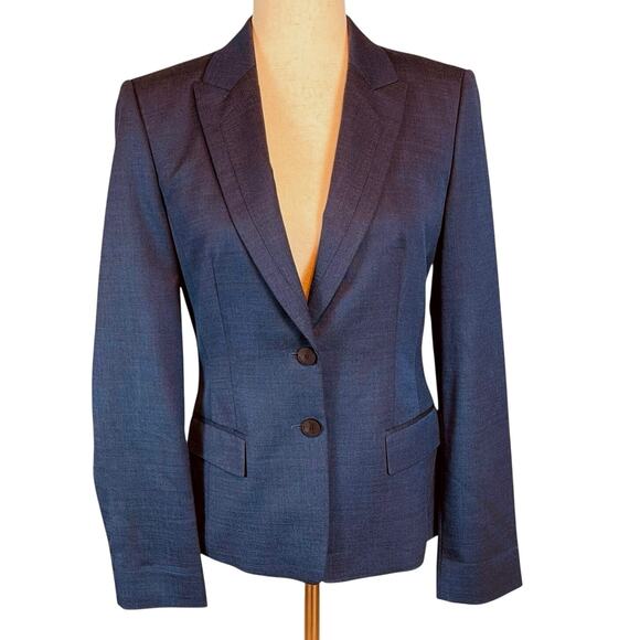 Hugo Boss Jackets & Blazers - Hugo Boss Jaellesa Classic Wool Blend Lined Blazer Blue Women's Size 4